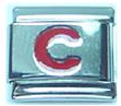 Red letter - C - 9mm Italian charm